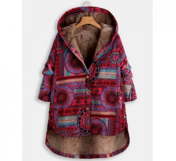 Women Winter Floral Printed Coat